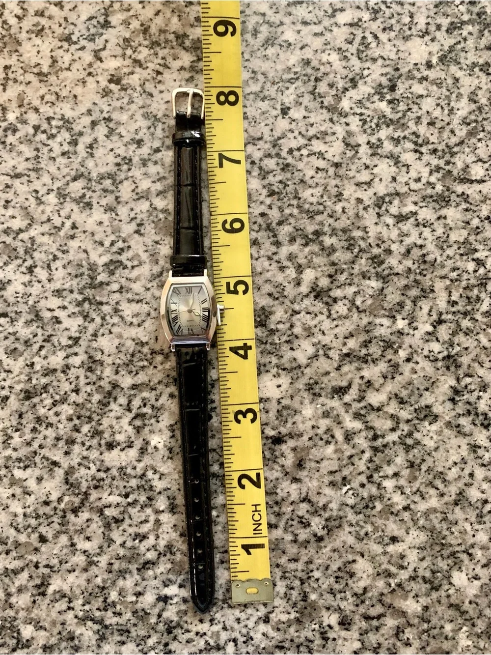 Elegant Black Strap Quartz Watch with Silver-toned Case